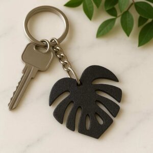 Brelok do kluczy Monstera czarny