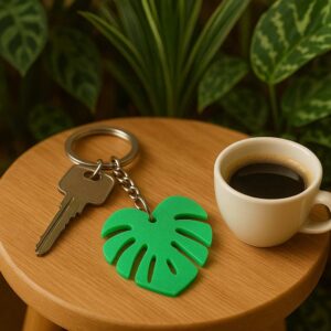 Brelok do kluczy Monstera zielony