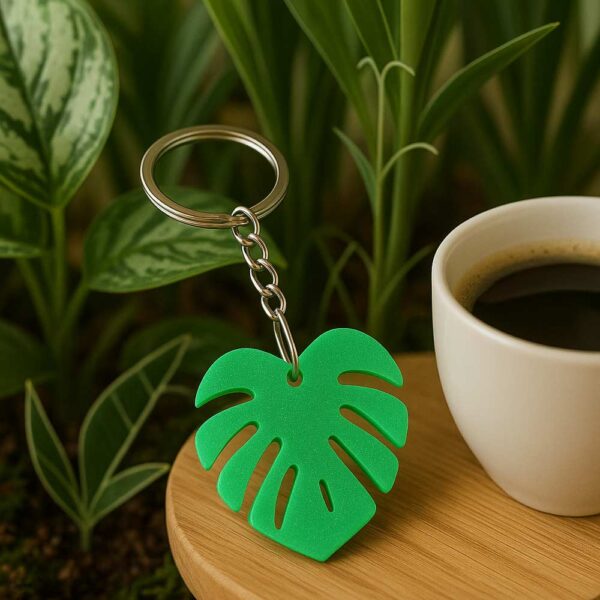 Brelok do kluczy Monstera zielony