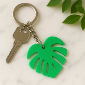 Brelok do kluczy Monstera zielony