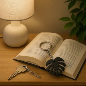 Brelok do kluczy Monstera czarny