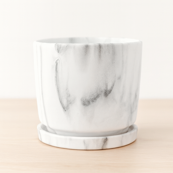 Doniczka biała z podstawką Ø 12cm.