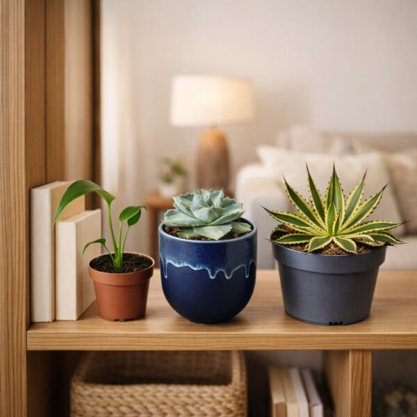 Zestaw kolekcjonerskich roślin: Agawa Ohi-Raijin, Quadricolor, Monstera Zestaw kolekcjonerskich roślin: Agawa Ohi-Raijin, Quadricolor, Monstera