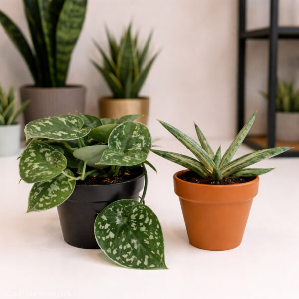 Sansevieria-Lavranos+Scindapsus-Argyraeus1 Sansevieria Lavranos+Scindapsus Argyraeus