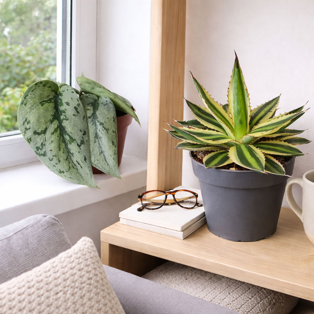 Scindapsus Silver Lady+Agave Quadricolor