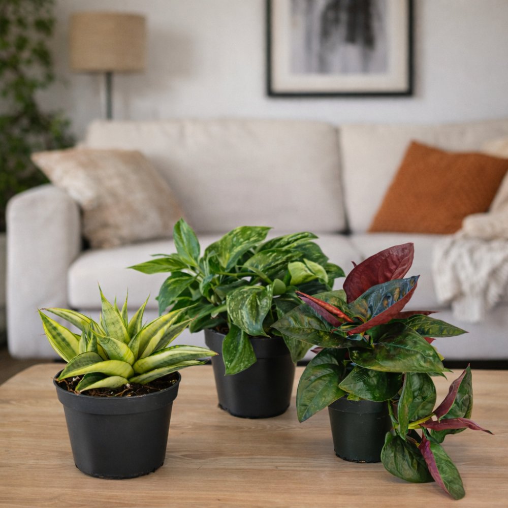 Zestaw roślin do salonu „Tropikalny Kontrast”